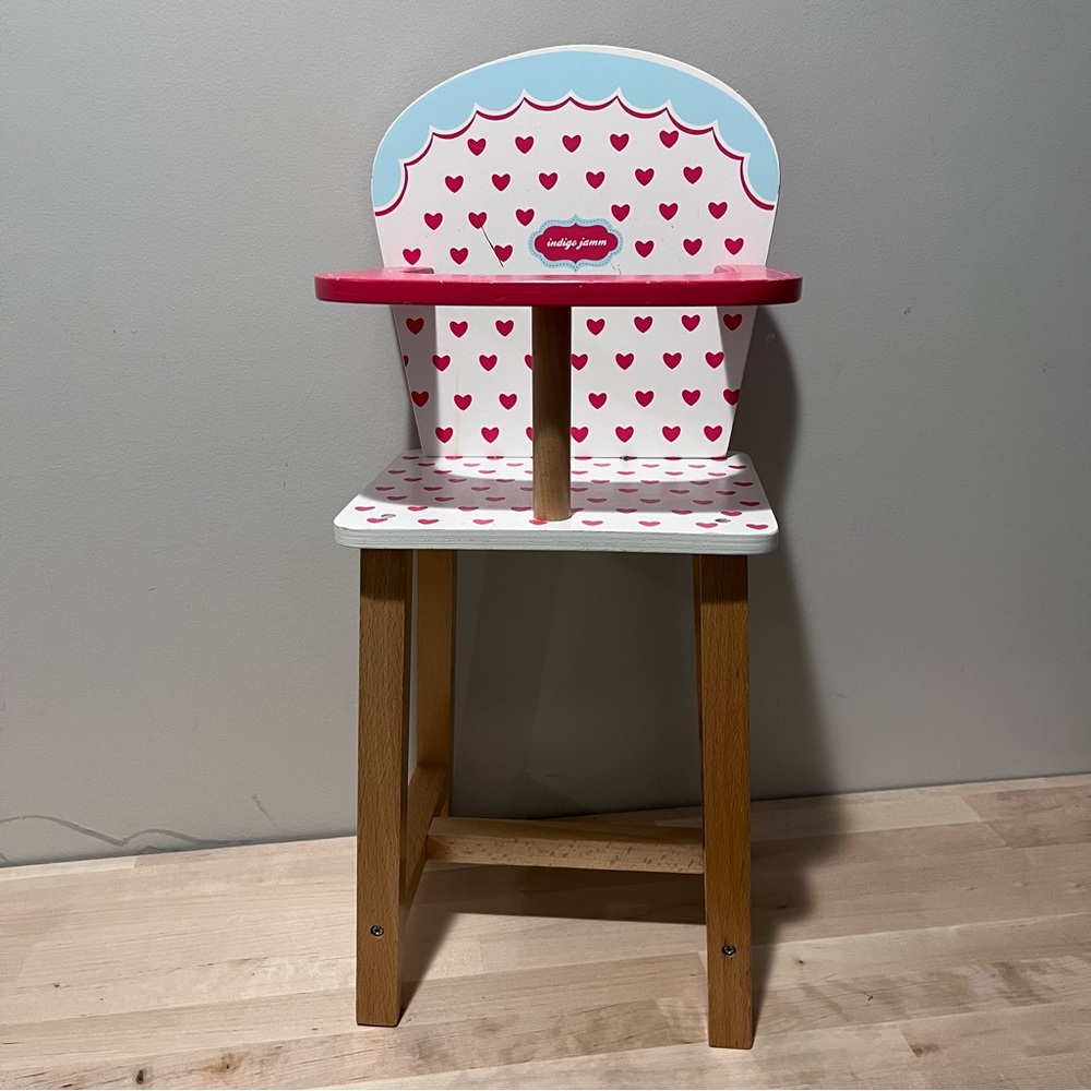Indigo Jamm Loxhill Heart Doll High Chair Wooden Boutique KIJ10025